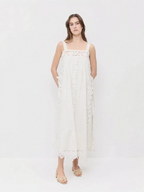 The Lace Linen Midi Dress