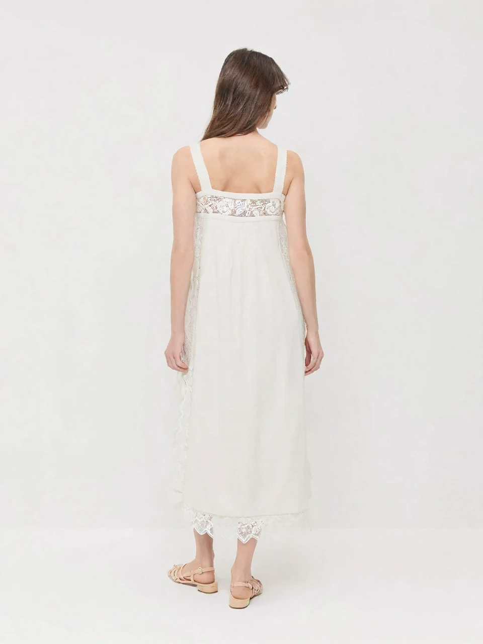 The Lace Linen Midi Dress
