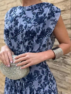 Elegant And Cozy Floral-print Sleeveless Mesh Dress