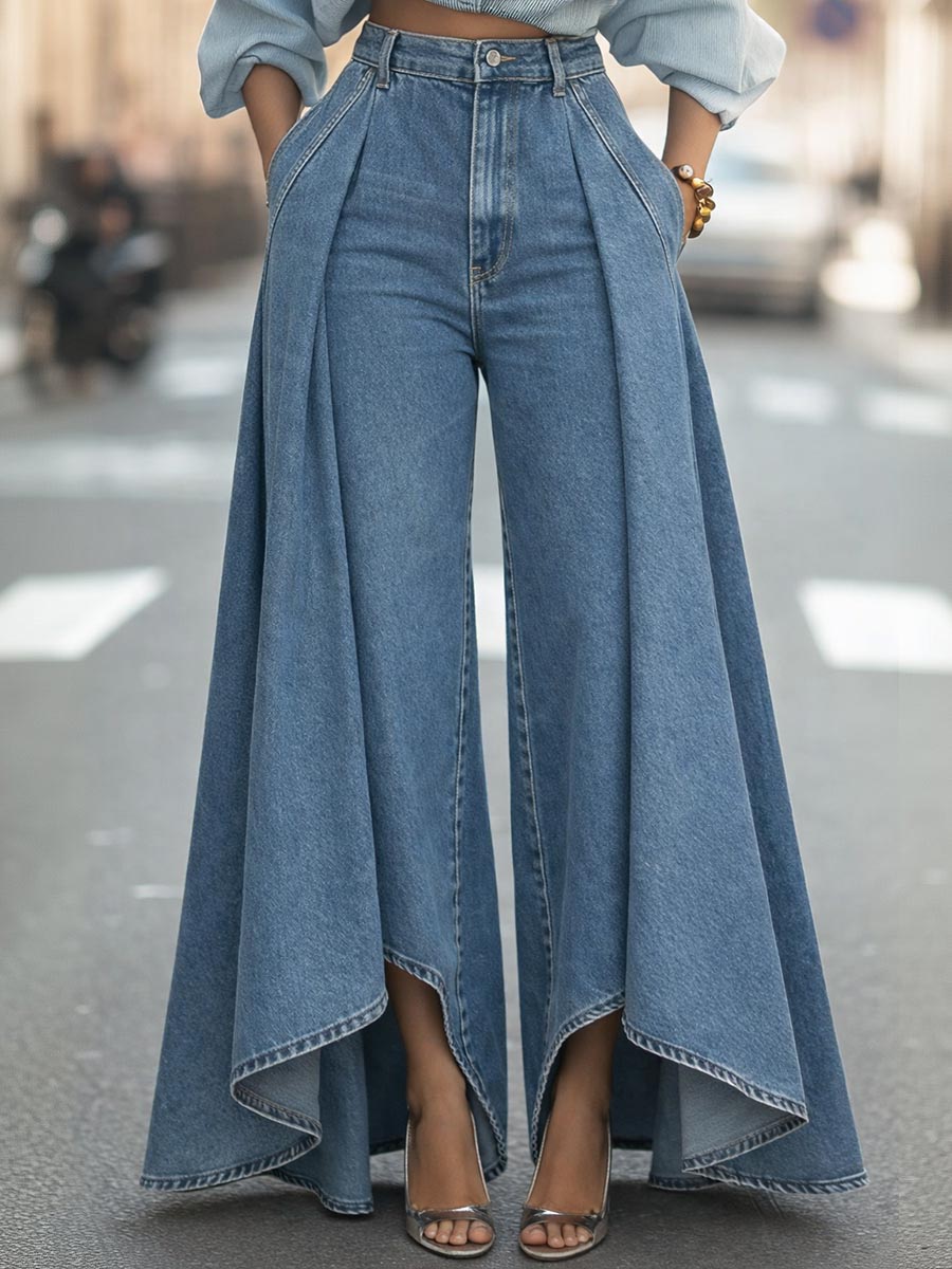 Women's High-waisted Loose-fit Wide-leg Jeans