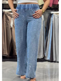 Casual, Sparkling Rhinestone Tencel Denim Jeans